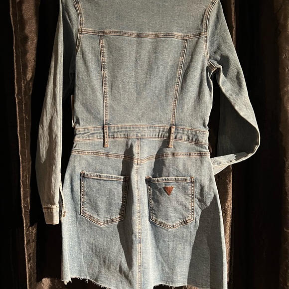 NWT Guess Blue space wash long sleeve denium dress sz SM - Picture 12 of 13